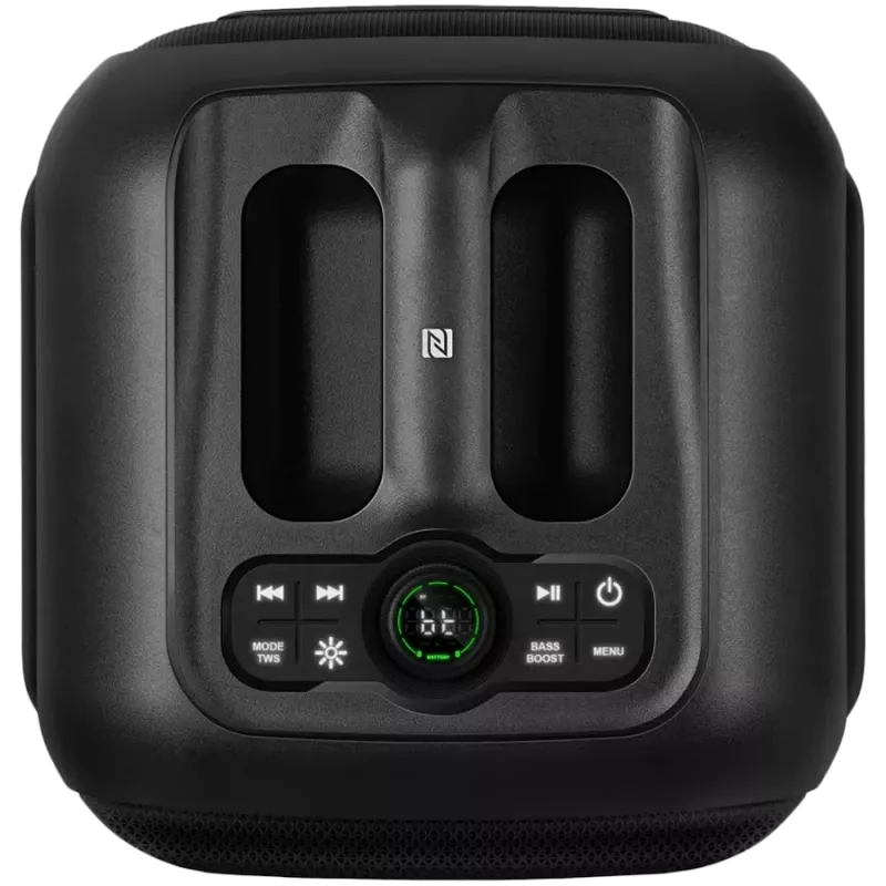 SVEN PS-880 draagbare Bluetooth-luidspreker, 110W RMS, TWS, FM, USB, microSD, LED-display, lithiumaccu, zwart