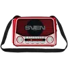 SVEN SRP-150 draagbare luidspreker, rood (3W, Bluetooth, FM/AM/SW, USB, microSD, zaklamp, accu)