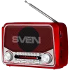SVEN SRP-150 draagbare luidspreker, rood (3W, Bluetooth, FM/AM/SW, USB, microSD, zaklamp, accu)