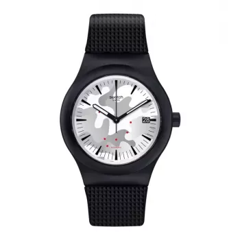 SWATCH New Gent SUTB407 automatisch horloge 42mm zwart biokunststof siliconen