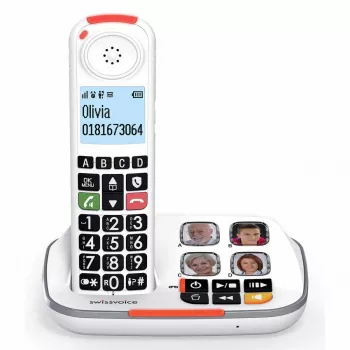 Swissvoice Xtra 2355 DECT draadloze telefoon met antwoordapparaat en nummerweergave, wit