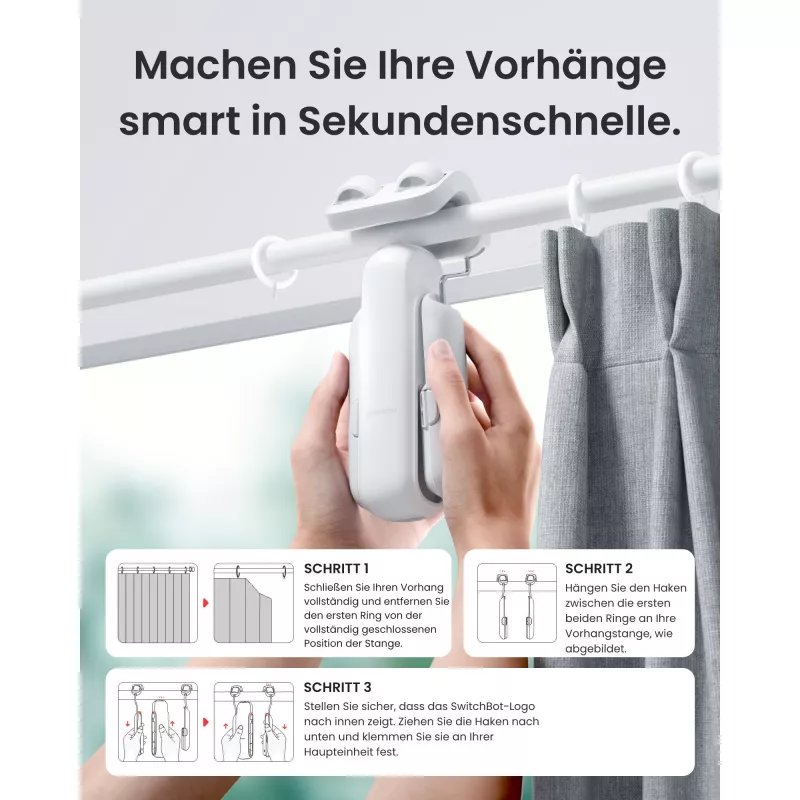 Switchbot Curtain Rod 3 (2025) slimme gordijnmotor wit