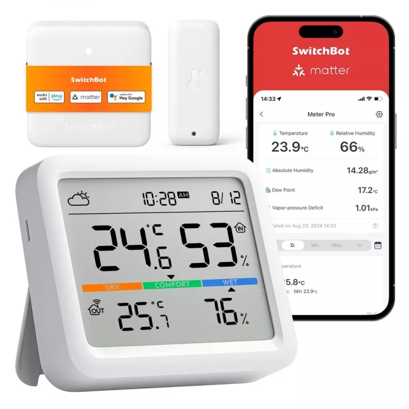 SwitchBot Meter Pro weerstation thermometer hygrometer wit