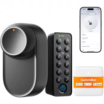 SwitchBot Ultra Touch bundel zwart, Lock Ultra zwart, Keypad Touch, Hub Mini
