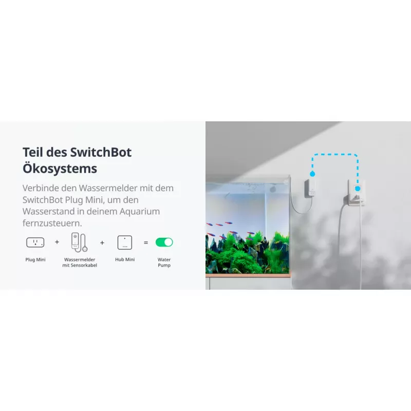 SwitchBot Wi-Fi waterlekkagedetector met sensorkabel