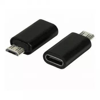Synergy21 ALLTRAVEL USB-C stekker naar Micro-USB bus adapterkabel - zwart