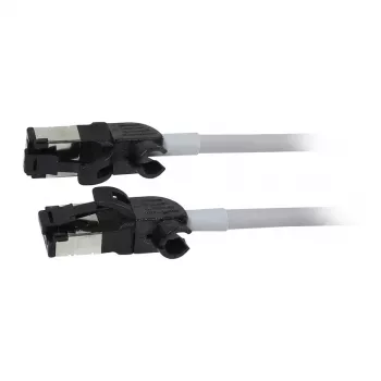 Synergy21 patchkabel RJ45, CAT6A 500MHz, 3m, grijs, S/FTP, slimline rond d=4,5mm, TPE/LSZH (Superflex), AWG28, met CAT7-connector, draaibare stekker