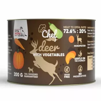 SYTA MICHA Chef hert met groenten mono-natvoer voor honden 200g