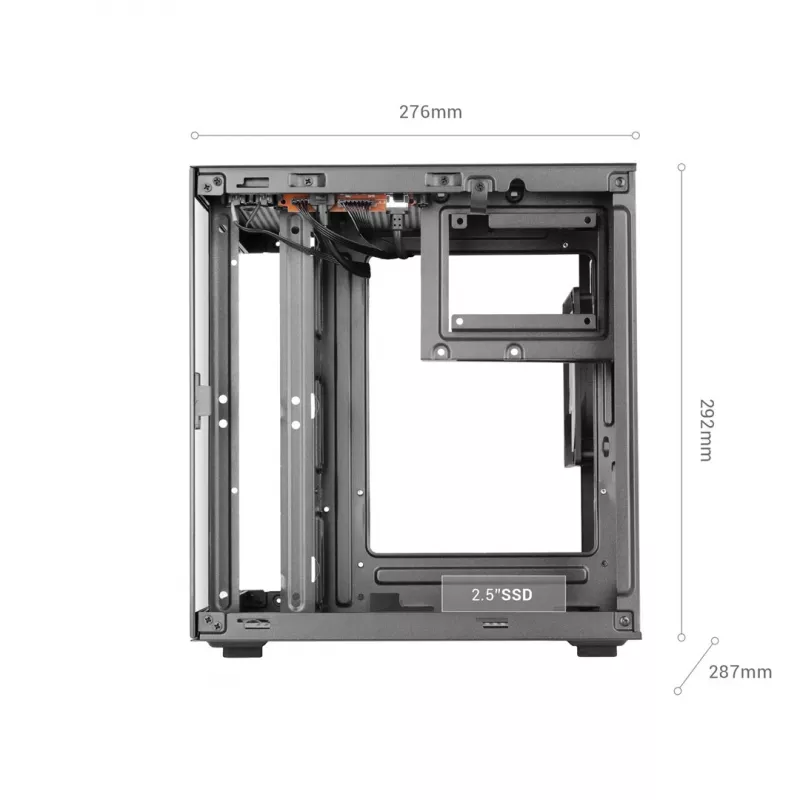 TACENS MARS MC-CUBE Micro-ATX behuizing, zwart, gehard glas, ARGB, USB-C