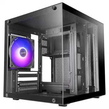 TACENS MARS MC-CUBE Micro-ATX behuizing, zwart, gehard glas, ARGB, USB-C