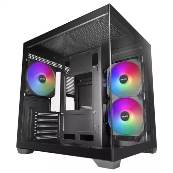 TACENS MARS MC-VIEW3 Micro-ATX behuizing met 3x ARGB ventilatoren, USB-C, gehard glas