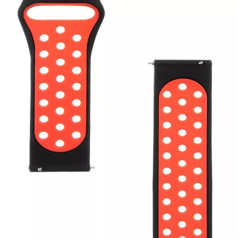 Tactisch 20mm dubbel siliconenbandje zwart rood