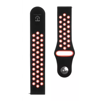 Tactisch 20mm dubbel siliconenbandje zwart rood