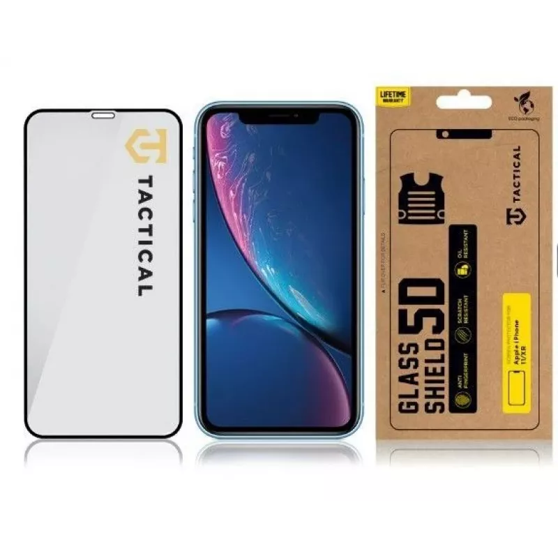 Tactical Apple iPhone 11/XR Glass 2.5D Full Glue zwart