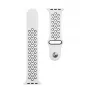 Tactical Apple Watch 42/44/45mm Dubbele Siliconen Armband Wit Zwart