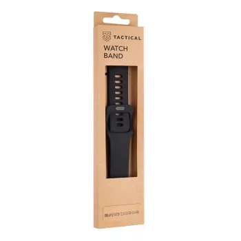 Tactical Apple Watch 42mm / 44mm silicone band met gesp zwart
