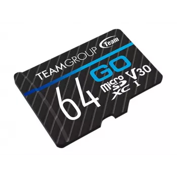 Team Group GO Card microSDXC 64GB UHS-I U3 Speed Class 10 V30 A1 met SD-adapter - zwart
