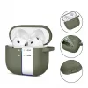 Tech-Protect Apple AirPods 4 Siliconen Haakje Hoesje Olijfgroen