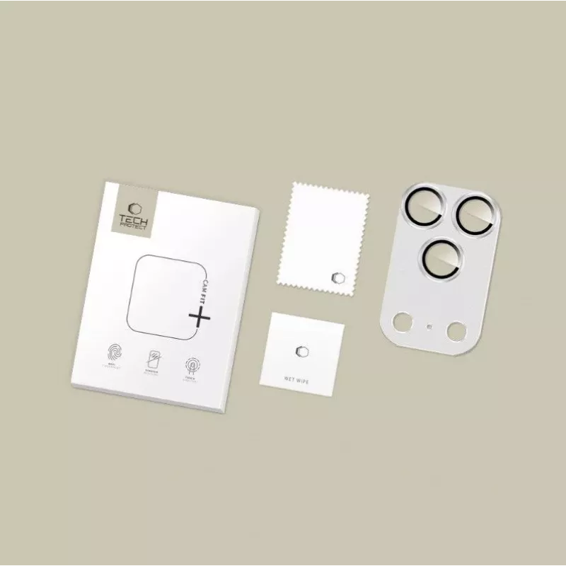 Tech-Protect CamFull Fit cameralensbeschermer voor Apple iPhone 17 Pro Max - zilver