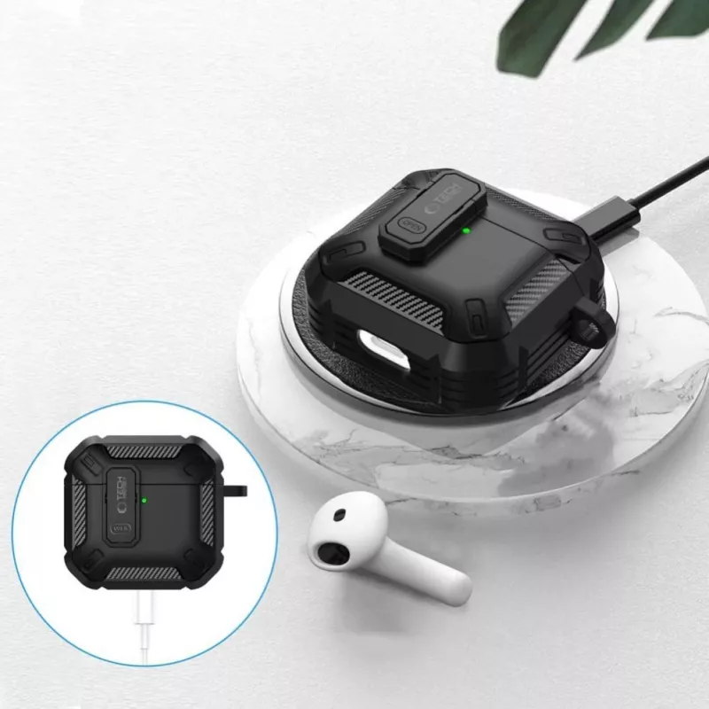 Tech-Protect Carbonox Case voor AirPods 4 - zwart