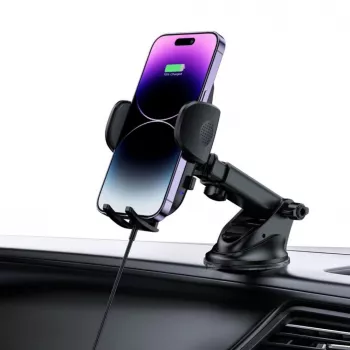 Tech-Protect CM15W-V1 universele auto-telefoonhouder met 15W Qi-oplader voor dashboard en ventilatie - zwart