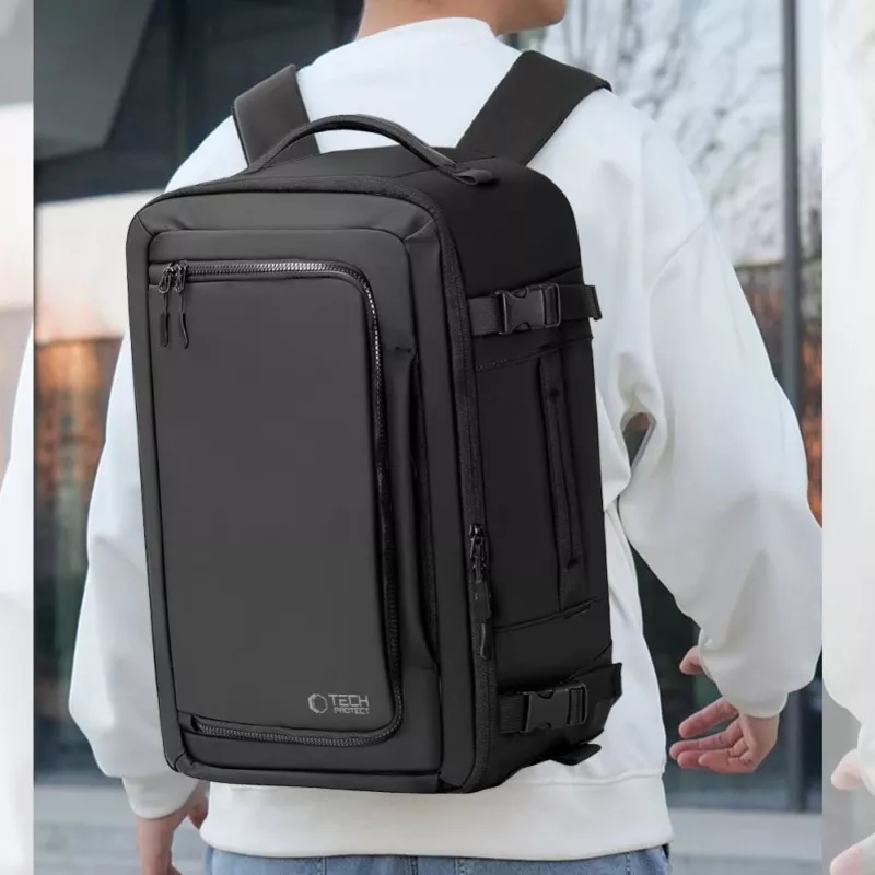 Tech-Protect Defender S50 Rugzak voor Ryanair & Wizzair, 20L Laptop - Zwart