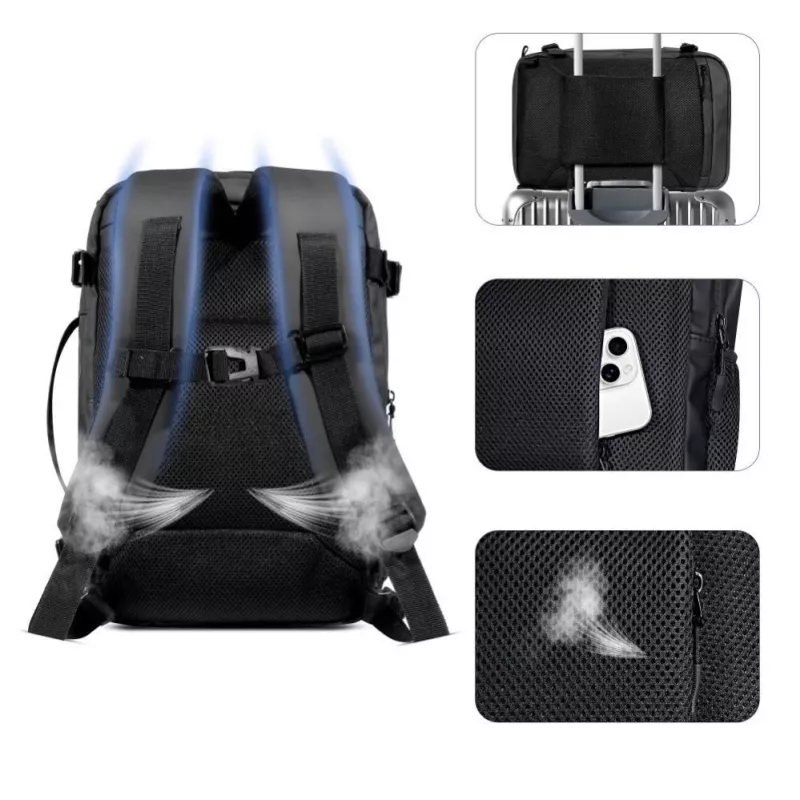 Tech-Protect Defender S50 Rugzak voor Ryanair & Wizzair, 20L Laptop - Zwart