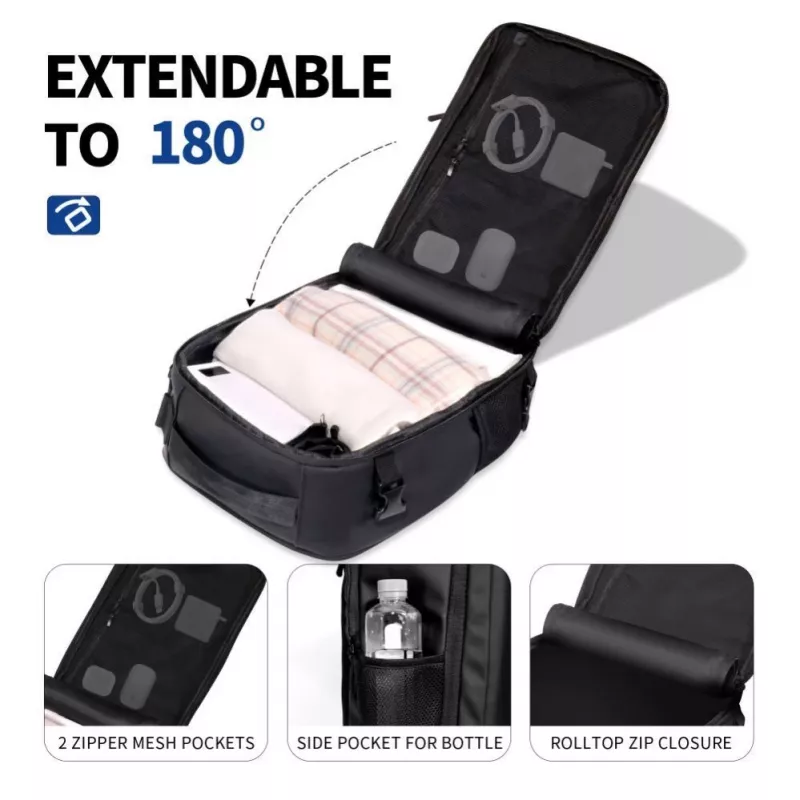 Tech-Protect Defender S50 Rugzak voor Ryanair & Wizzair, 20L Laptop - Zwart