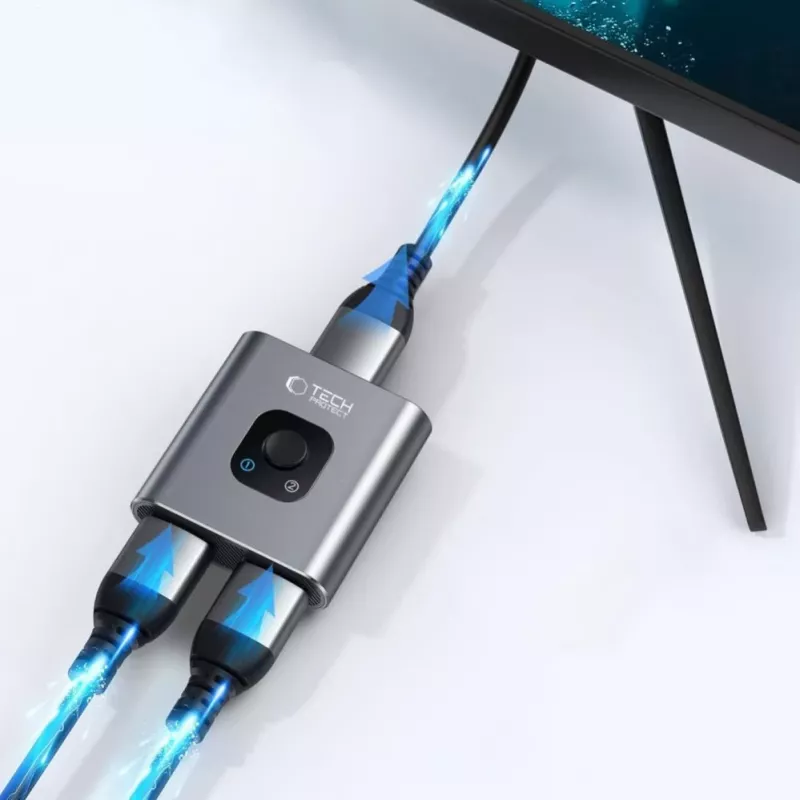 Tech-Protect HB07 USB-C hub adapter 2-in-1 HDMI 4K 60Hz - grijs