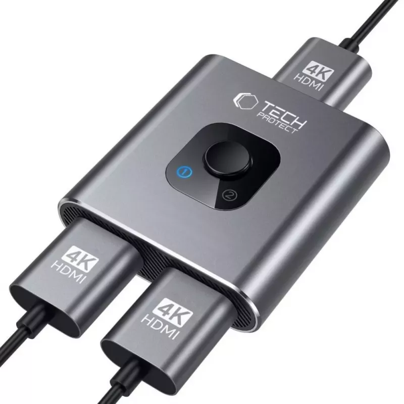 Tech-Protect HB07 USB-C hub adapter 2-in-1 HDMI 4K 60Hz - grijs