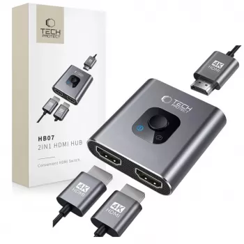 Tech-Protect HB07 USB-C hub adapter 2-in-1 HDMI 4K 60Hz - grijs