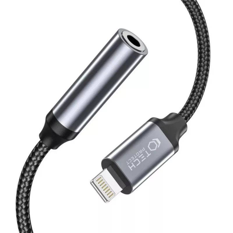 Tech-Protect Lightning (stekker) naar 3,5-mm-jack (bus) adapter - wit