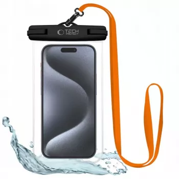 Tech-Protect Magmat Hybrid Case voor Apple iPhone 15 Pro Max, Zwart/Oranje, MagSafe-compatibel