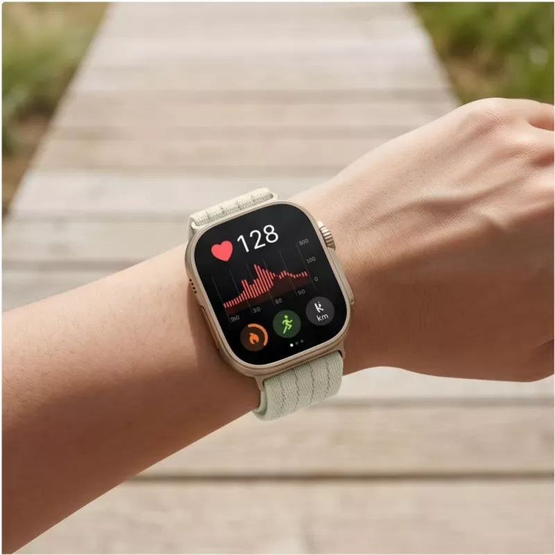 Tech-Protect nylon bandje voor Huawei Watch Fit 3 / 4 / 4 Pro / 5 / 5 Pro - wit