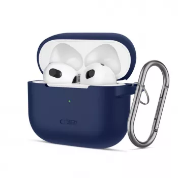 Tech-Protect Siliconen Hook Case voor Apple AirPods 3 - blauw