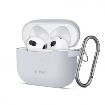 Tech-Protect Silicone Hook Case voor Apple AirPods 3 - grijs