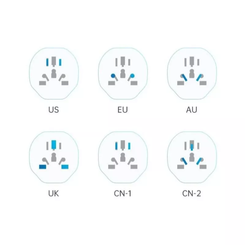Tech-Protect Universal WL-09 universele reisadapter van EU wit