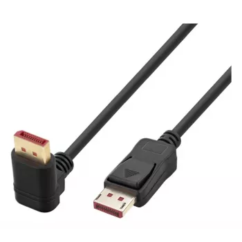 Techly DisplayPort 1.4 kabel M/M 4K@120Hz 1m zwart eenzijdig haaks ICOC-DSP-A14-010NT9