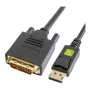 Techly ICOC-DSP-C12-010 DisplayPort 1.2 naar DVI-D 24+1 actieve converterkabel, 1080p, 1m, zwart