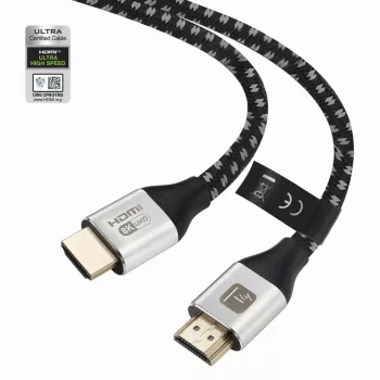 Techly ICOC-HDMI21-8-010T HDMI 2.1 kabel 1m 48Gbps 8K 10K gevlochten zwart