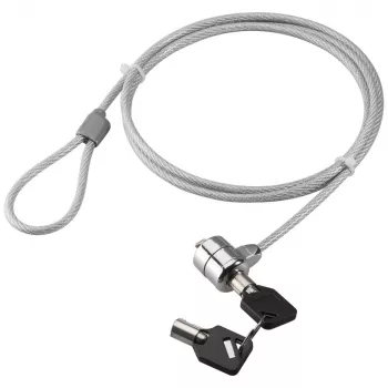 Techly IQ-LOK-08-KT notebook-beveiligingskabelslot met 1,4m staalkabel en twee sleutels