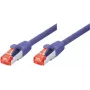 TECLINE Cat 6 S-STP PIMF patchkabel, violet, 0,5 m, slim bend protection 71500V