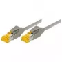 TECLINE Cat 6a S/FTP patchkabel, PiMF, 50 m, grijs, LSZH, 10 Gbit/s, Hirose TM31 stekker, Draka kabel 72250