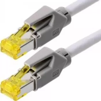 TECLINE Dätwyler S/FTP Cat 6a patchkabel, PiMF, LSZH, grijs, 5 m, Hirose TM31 stekker, 1200 MHz 78005