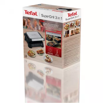 Tefal SuperGrill 3-in-1 GC510DE0 contactgrill, 2000 W, zilver/zwart