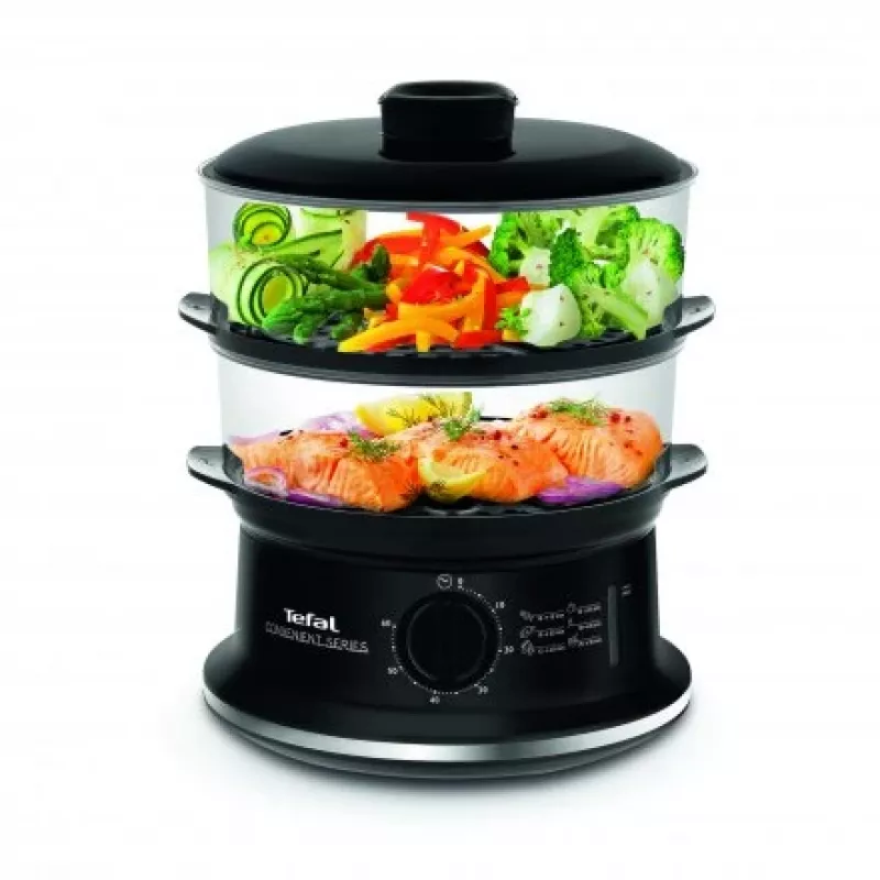 Tefal Convenient VC140135 Stoomkoker, 2 manden, 6 L, 900 W, zwart