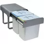 Teka ECO EASY 45 30 L 2 manden gegalvaniseerd staal grijs ingebouwd afvalsysteem