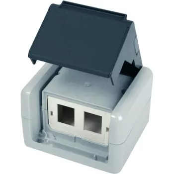 Telegärtner AMJ-SL 2-poorts RJ45 opbouw-aansluitdoos Cat.6A afgeschermd, zuiverwit