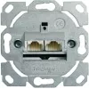 Telegärtner AMJ45 data-aansluitmodule, 2-poorts RJ45, Cat.6A afgeschermd, 10G, gereedschapsvrije IDC, zinkbehuizing