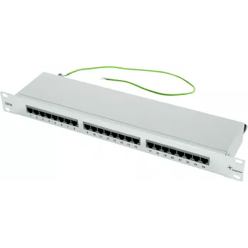 TELEGÄRTNER Cat.5e 24-poorts RJ45 patchpanel, 1U, 19 inch, lichtgrijs